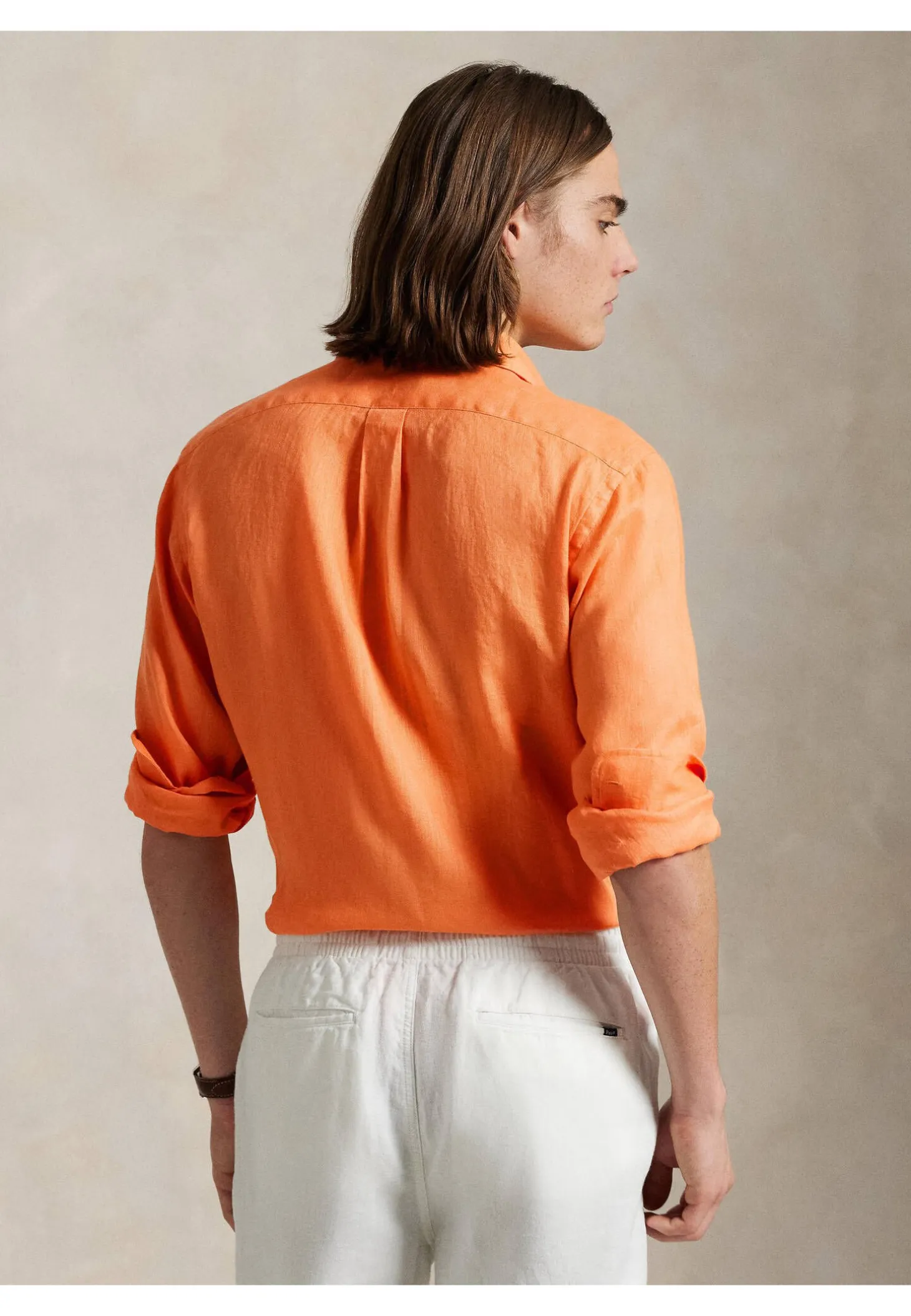 Herren Leinenhemd mit Button-down-Kragen