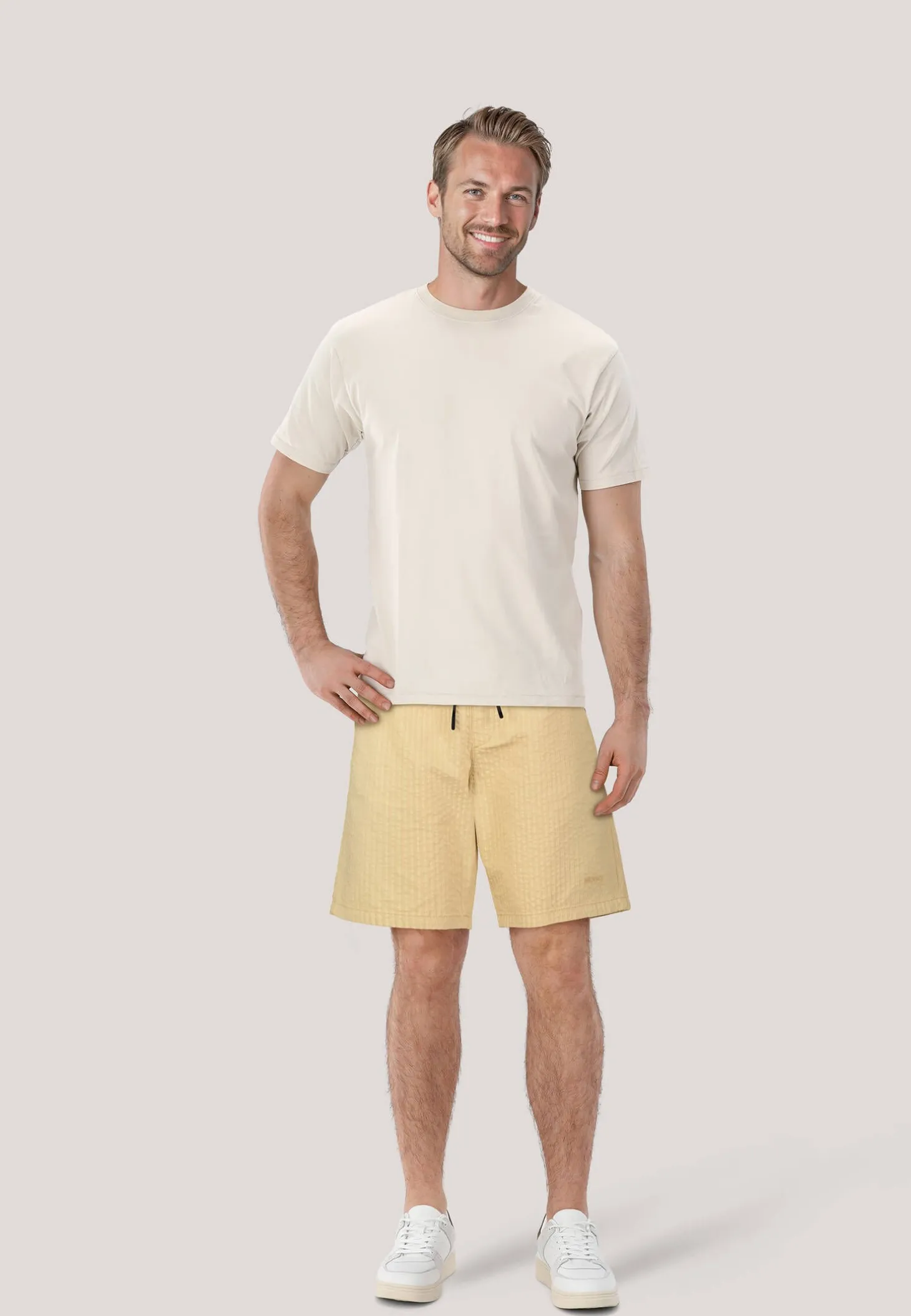 Herren Shorts mit Seersucker-Struktur RONAN252 Relaxed Fit