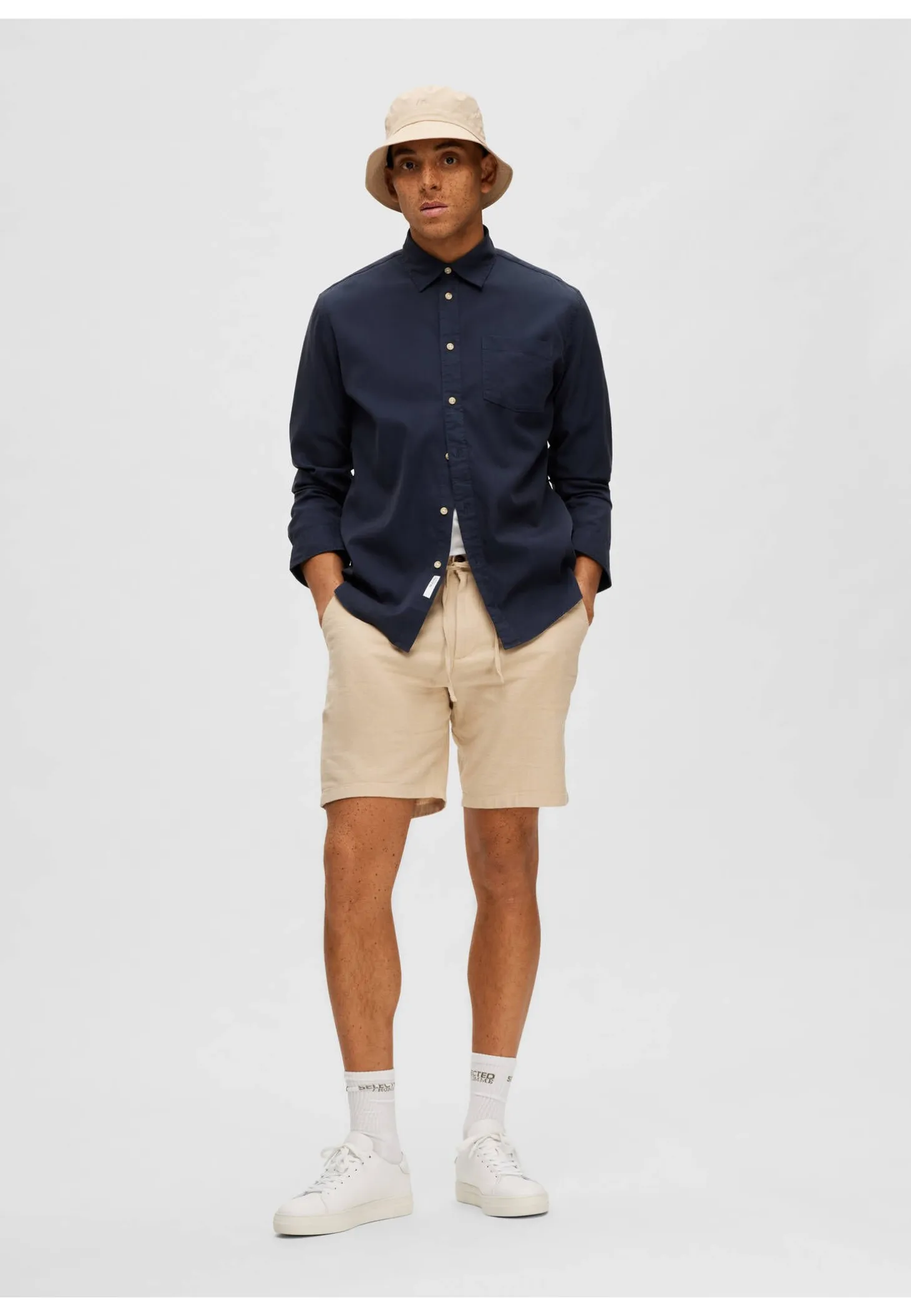 Herren Shorts SLHCOMFORT-BRODY LINEN SHORTS