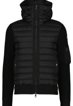 Herren Strickjacke mit gesteppter Kapuze und Vorderseite