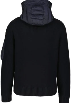 Herren Strickjacke mit gesteppter Kapuze und Vorderseite