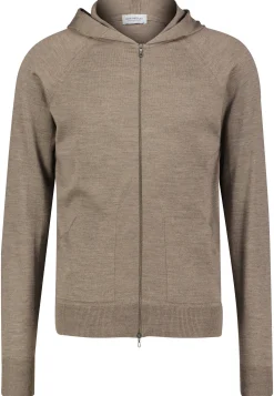 Herren Strickjacke mit Kapuze aus Merinowolle CARTY 24GG EXTRAFINE MERINO EASY HOODY