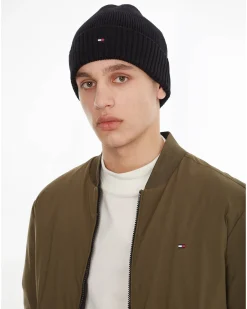 Herren Strickmütze aus Bio-Baumwolle und Kaschmir ESSENTIAL FLAG BEANIE