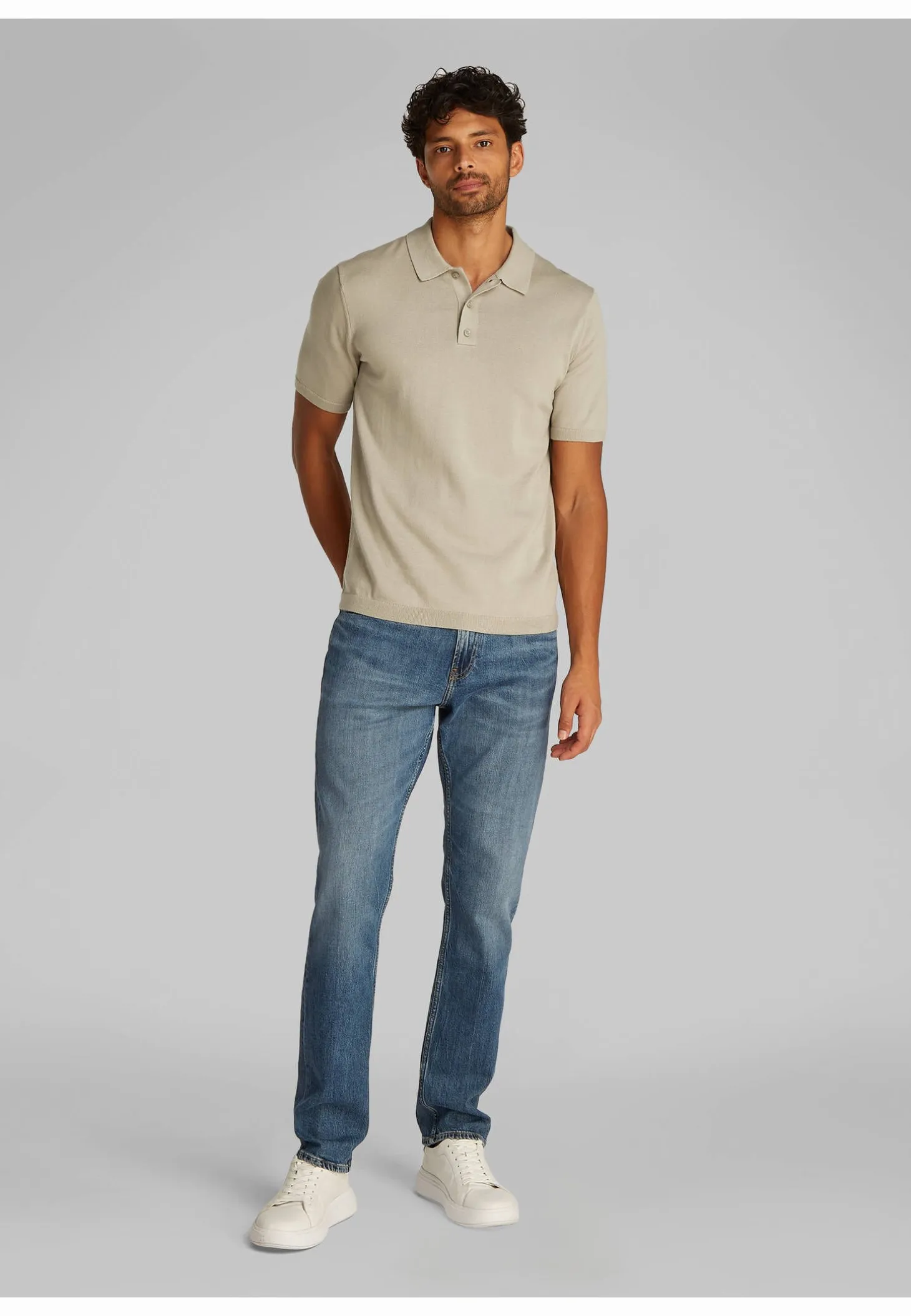 Herren Strickpoloshirt KNITTED SUPIMA COTTON POLO S/S