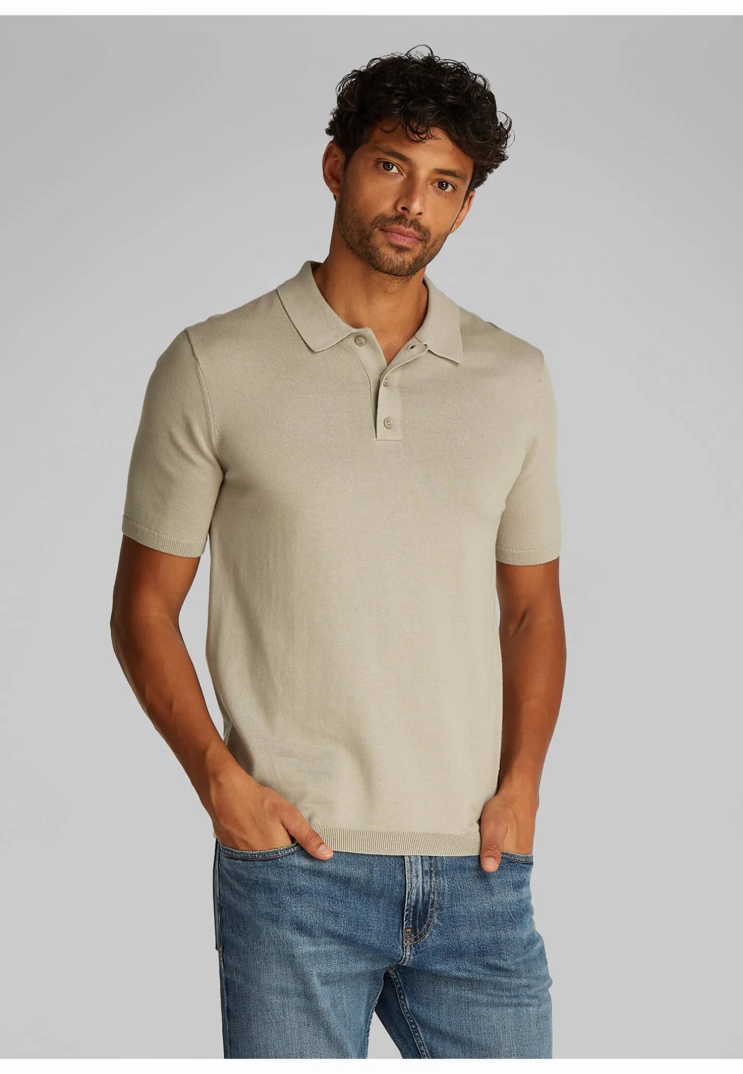 Herren Strickpoloshirt KNITTED SUPIMA COTTON POLO S/S