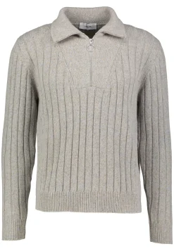 Herren Strickpullover aus Wolle-Alpaka-Mix mit Troyerkragen