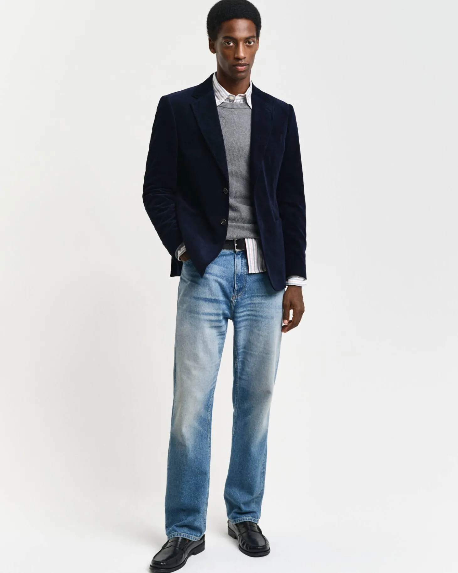 Herren Strickpullover aus Baumwoll-Piqué Regular Fit