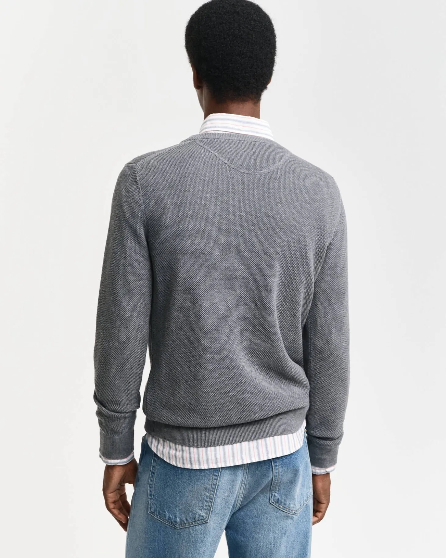 Herren Strickpullover aus Baumwoll-Piqué Regular Fit