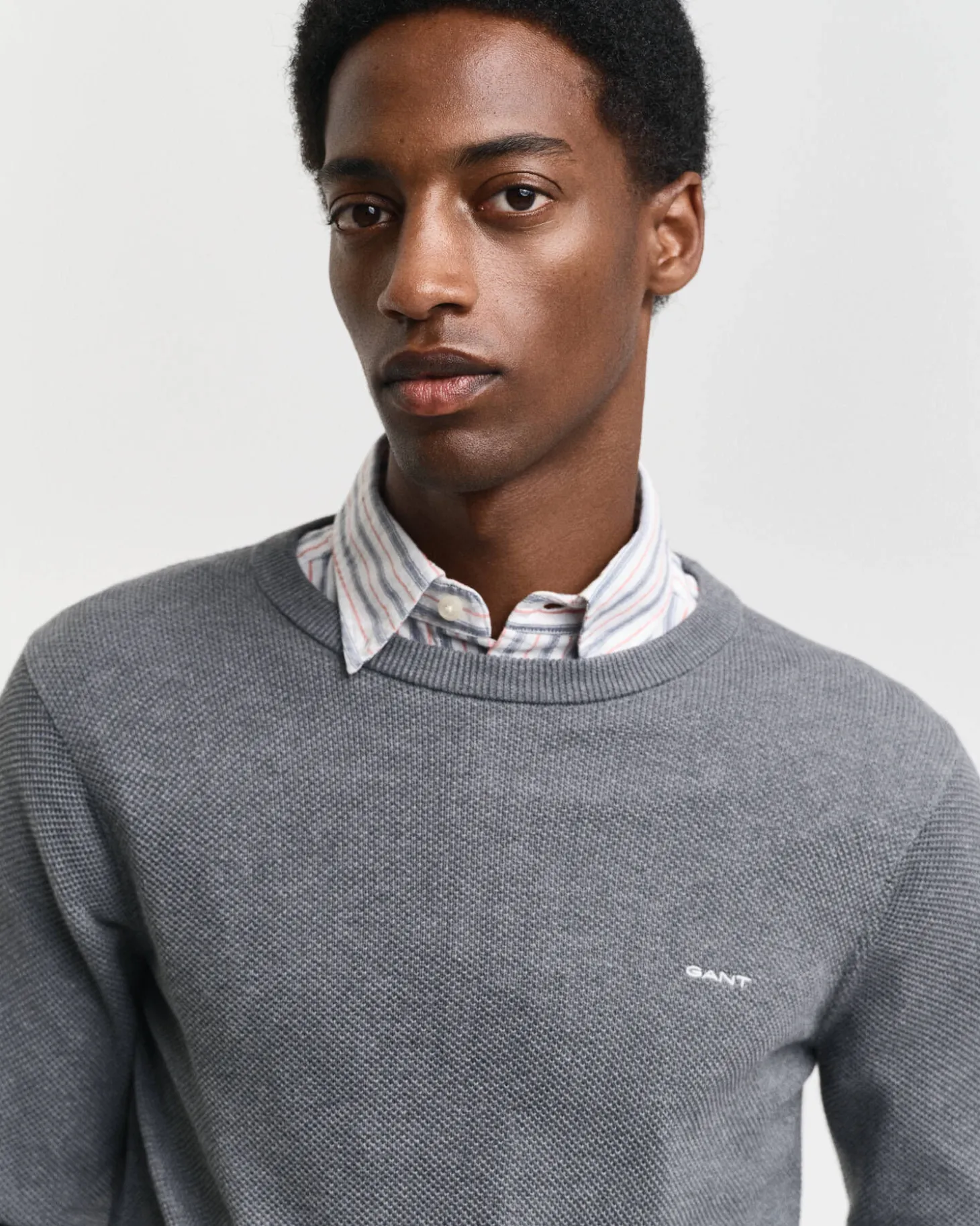 Herren Strickpullover aus Baumwoll-Piqué Regular Fit