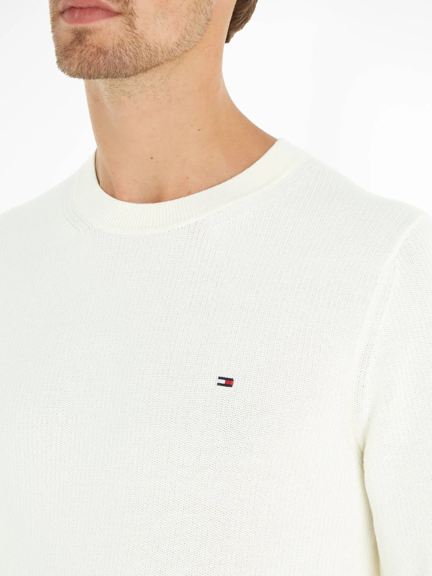 Herren Strickpullover aus Baumwolle CHAIN RIDGE STRUCTURE