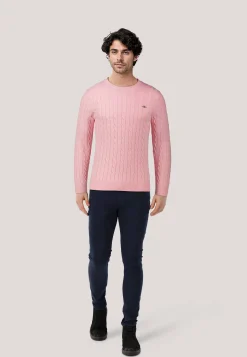 Herren Strickpullover COTTON CABLE C-NECK Regular Fit