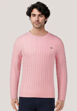 Herren Strickpullover COTTON CABLE C-NECK Regular Fit