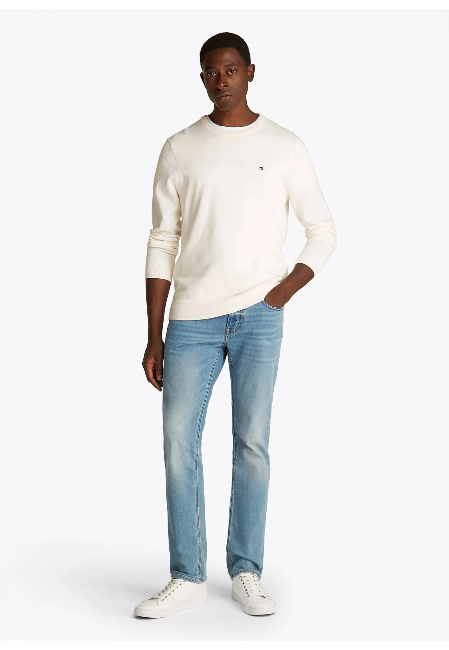 Herren Strickpullover ESSENTIAL COTTON CREW NECK