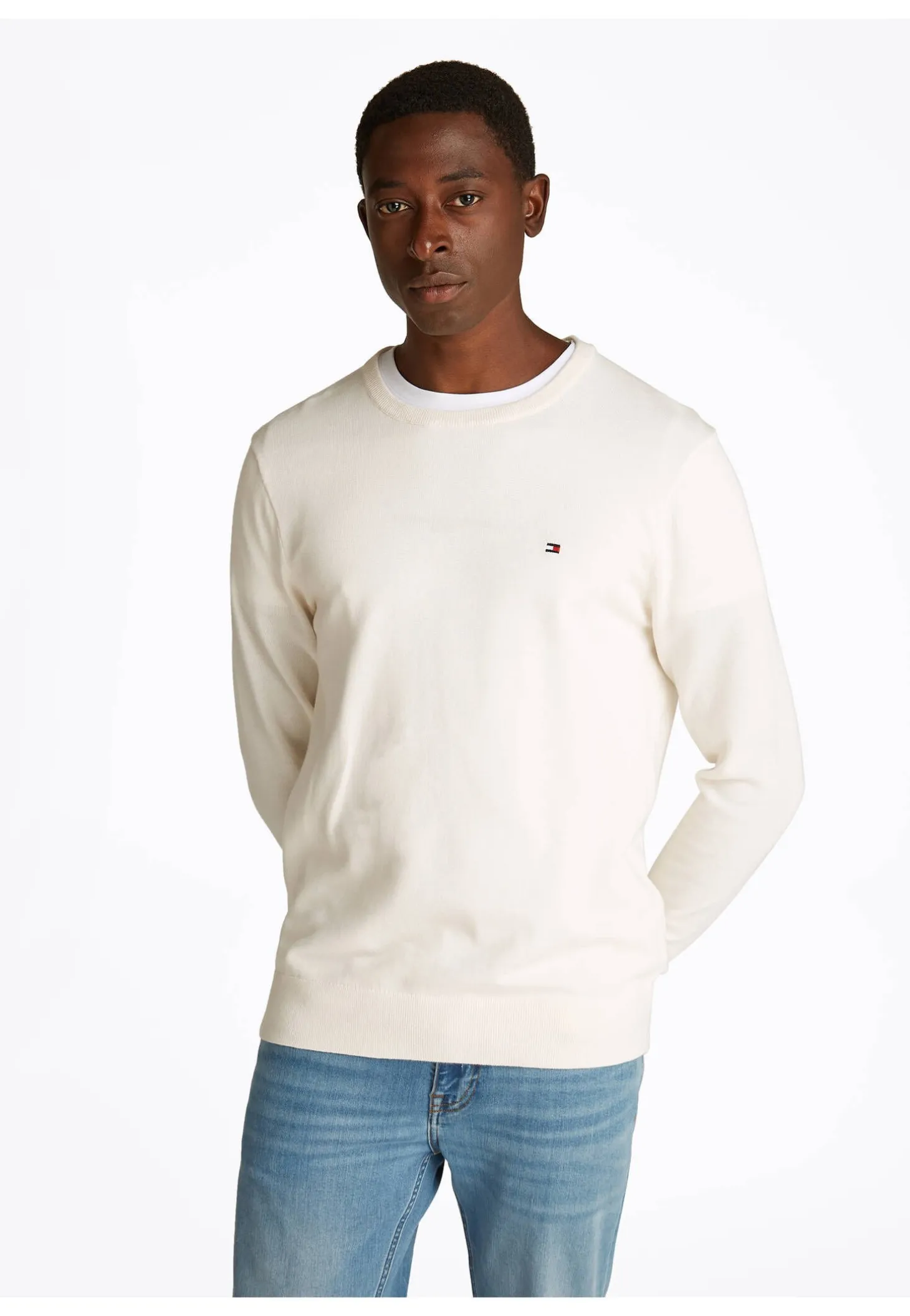 Herren Strickpullover ESSENTIAL COTTON CREW NECK