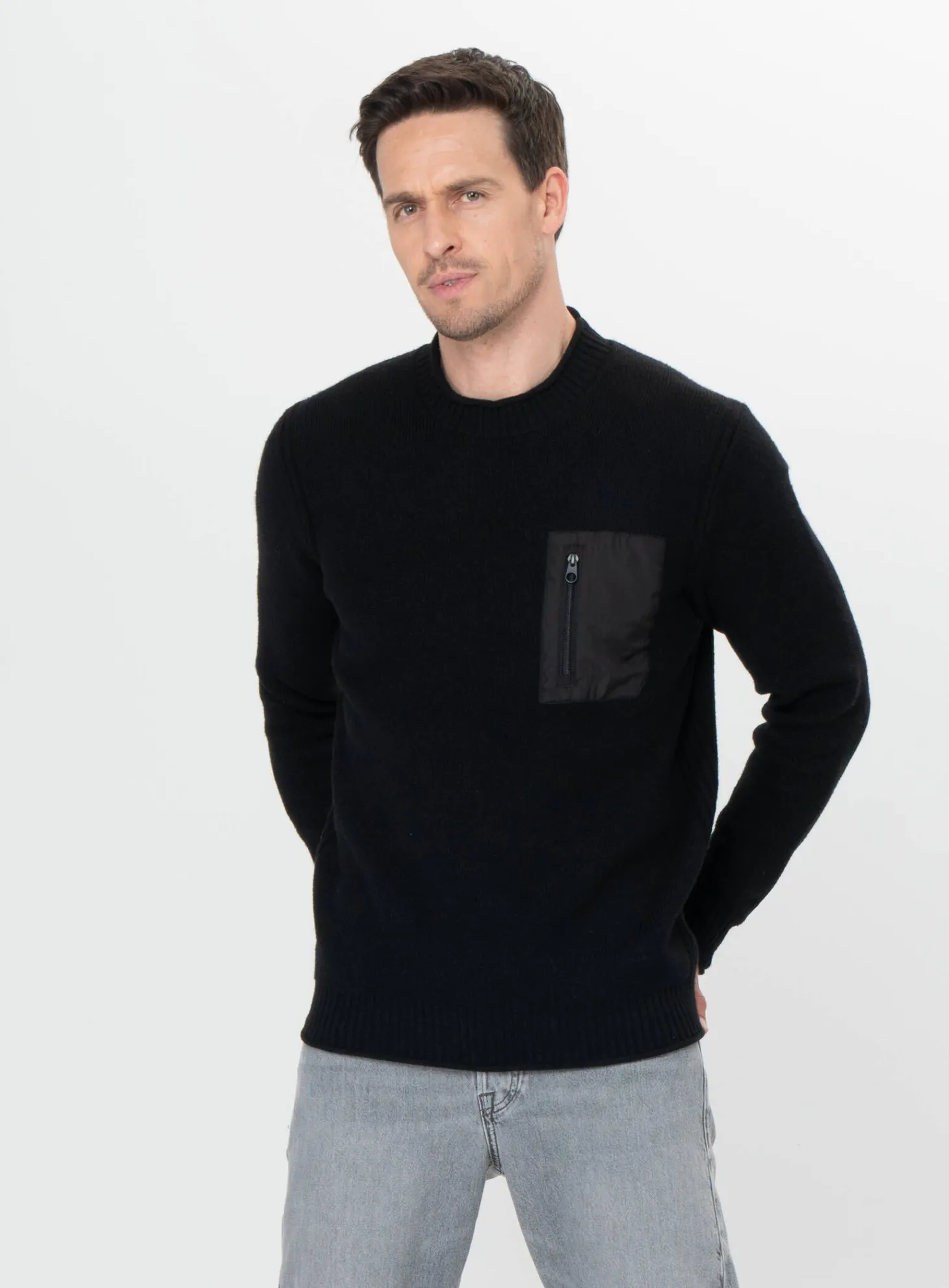 Herren Strickpullover MST FLOOR ROUND