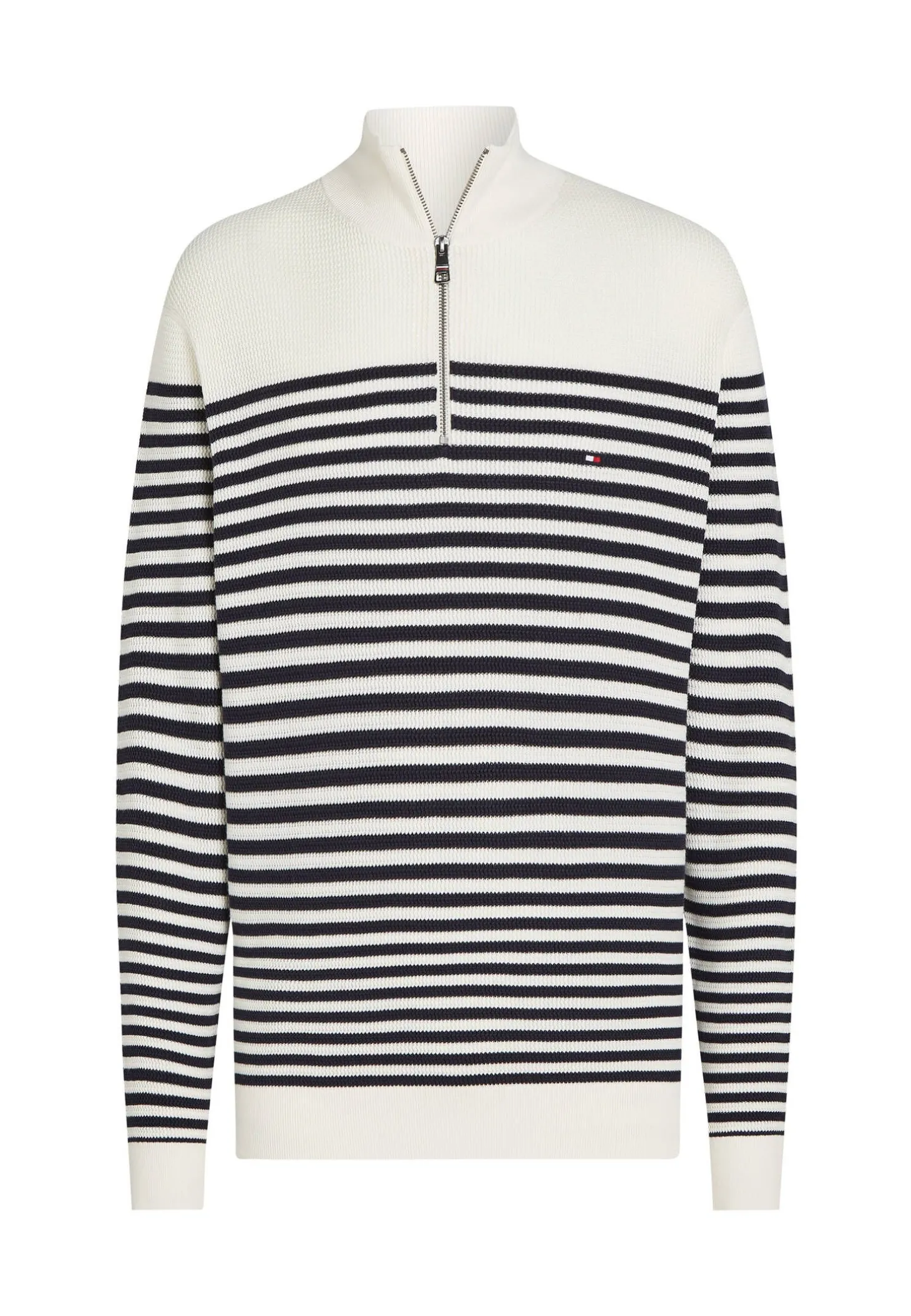 Herren Strickpullover RACKING STRUCTURE ZIP MOCK