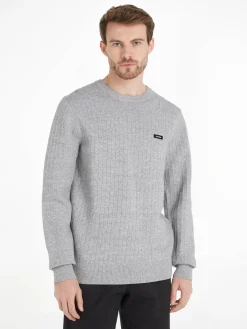 Herren Strickpullover STRUCTURE mit Baumwolle