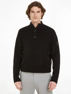 Herren Strickpullover Troyer mit Knopfleiste und Reißverschluss