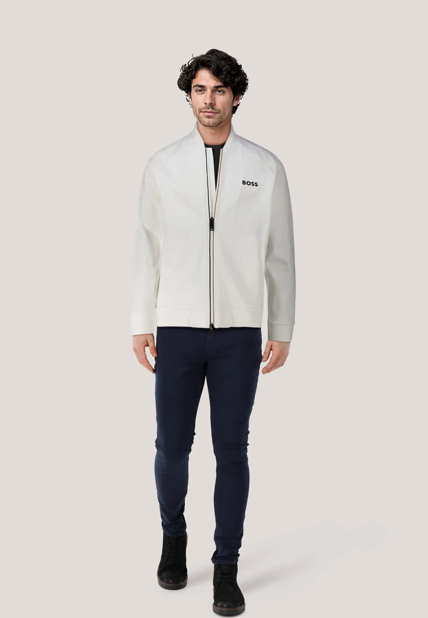 Herren Sweatjacke aus Stretch-Gabardine SAMOO Regular Fit