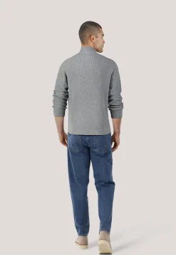 Herren Troyer aus Baumwolle und Merinowolle COTTON MERINO RIBBED HALF ZIP
