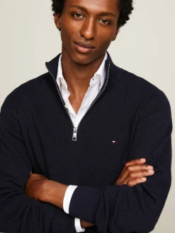 Herren Troyer aus Bio-Baumwolle REFINED STRUCTURE ZIP MOCK