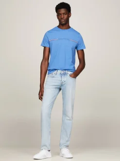 Herren T-Shirt STRIPE CHEST Slim Fit Kurzarm