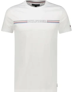 Herren T-Shirt STRIPE CHEST Slim Fit Kurzarm