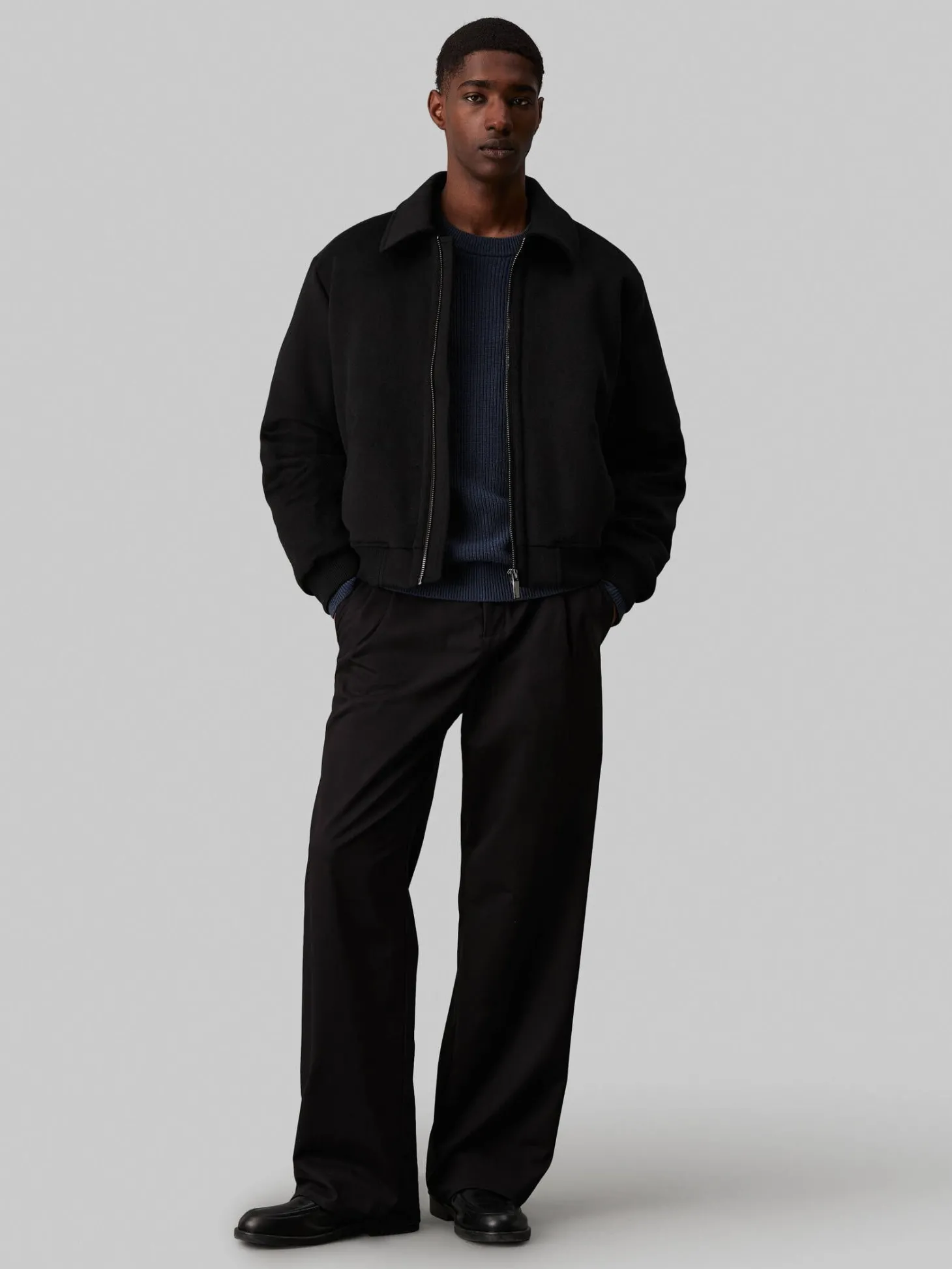 Herren Winterjacke mit Wolle und Daunenwattierung WOOL BLEND PADDED BOMBER JACKET